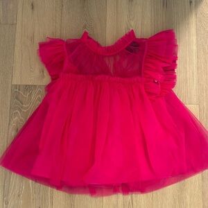 Women’s Anthropologie Pink Tulle Babydoll Top XS